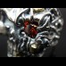 925 Silver Heavy Skull Ring w Red cz for Motor Biker - SR17